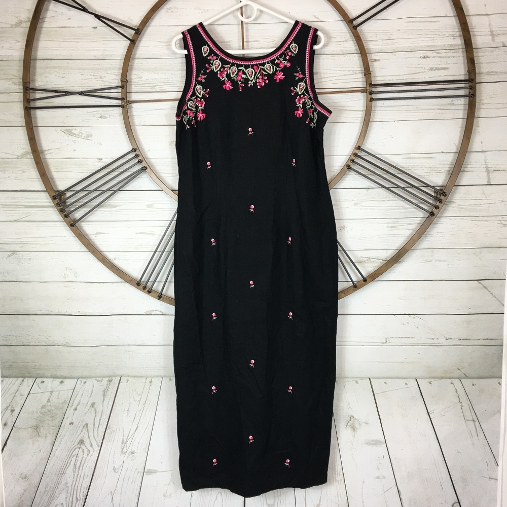 Megan Lee 14 Boho Maxi Dress Embroidered Floral